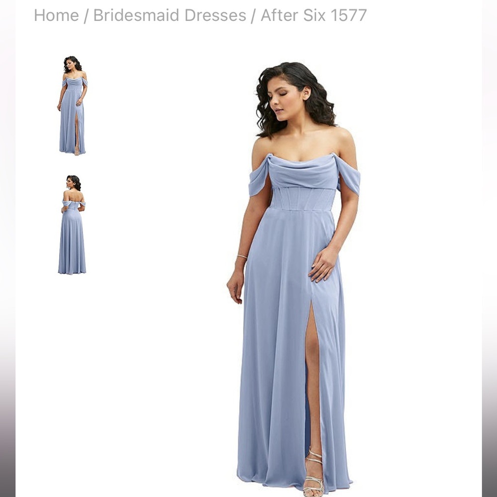Bella Bridesmaids / After Six: style 1577, Skye Blue, Size 4 Bridesmaid Dress